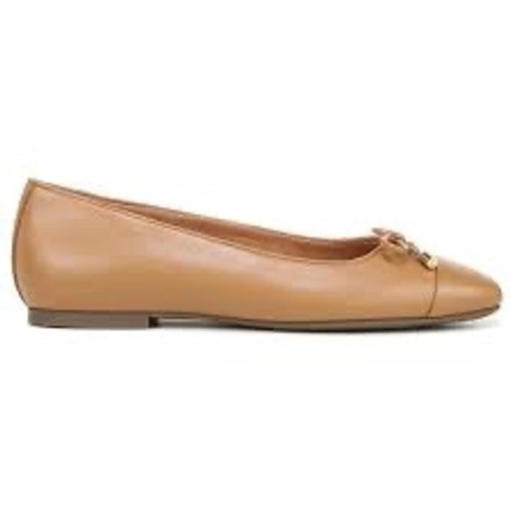 Vionic Klara Tan Leather Square Toe Ballet Flats Bow Detail Womens 11 Wide